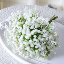 1Pc 12.59in/32cm Artificial Flowers,Artificial Flowers Artificial Bulk, Real Touch Artificial Gypsophila Bouquet for Wedding Floral Arrangement Party Decor(white) - thumbnail 5