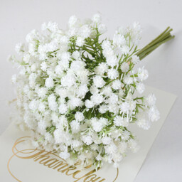 1Pc 12.59in/32cm Artificial Flowers,Artificial Flowers Artificial Bulk, Real Touch Artificial Gypsophila Bouquet for Wedding Floral Arrangement Party Decor(white) - thumbnail 6
