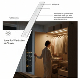 Ultradünnes Schranklicht 20cm, 2er Pack PIR-Sensor LED Lamp, 3 Farbtemperaturen USB-Aufladbar, 800mAh Akku für Küche Schlafzimmer - thumbnail 7