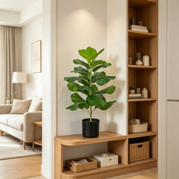1Pc 30.5in/78cm Artificial Fiddle Leaf Fig Tree/Faux Ficus Lyrata for Home Office Decoration - thumbnail 1