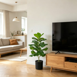 1Pc 30.5in/78cm Artificial Fiddle Leaf Fig Tree/Faux Ficus Lyrata for Home Office Decoration - thumbnail 3