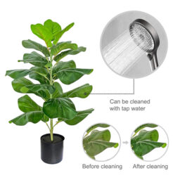 1Pc 30.5in/78cm Artificial Fiddle Leaf Fig Tree/Faux Ficus Lyrata for Home Office Decoration - thumbnail 5