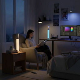 "Yeelight Rechargeable Atmosphere Table Lamp(White) - RGB Desktop ambient light " - thumbnail 4