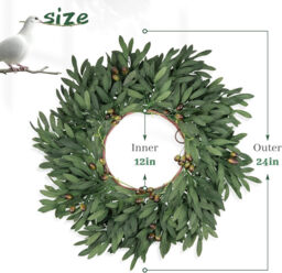 24inch olive wreath-1pcs - thumbnail 4