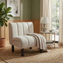 Accent Chair Lily Panelling Oatmeal - thumbnail 5