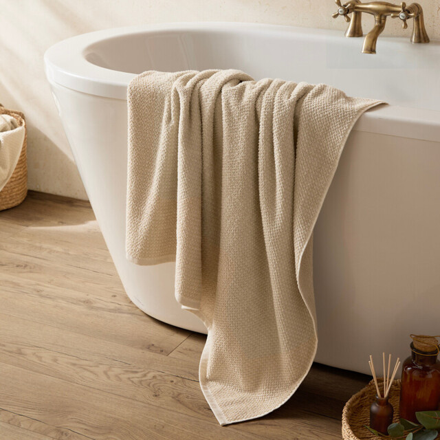 Yard Bath Sheet Hebden Waffle Stone 100x150cm