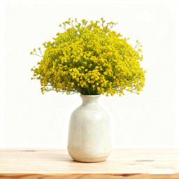 Wei's Moment 5Pcs Artificial  Flowers, Fake Flowers Silk Plastic Artificial Gypsophila Realistic Flower Arrangements Wedding Decoration Table Centerpieces yellow - thumbnail 5