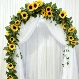 Wei's Moment 4Pcs 7.87FT Artificial Sunflower Garland Fake Silk Sunflowers Vines Yellow Faux Daisy Flower Garland Wall Hanging Plants for Home Wedding Party Garden Decoration DIY Wreath - thumbnail 1
