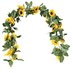 Wei's Moment 4Pcs 7.87FT Artificial Sunflower Garland Fake Silk Sunflowers Vines Yellow Faux Daisy Flower Garland Wall Hanging Plants for Home Wedding Party Garden Decoration DIY Wreath - thumbnail 5