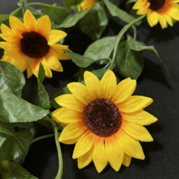 Wei's Moment 4Pcs 7.87FT Artificial Sunflower Garland Fake Silk Sunflowers Vines Yellow Faux Daisy Flower Garland Wall Hanging Plants for Home Wedding Party Garden Decoration DIY Wreath - thumbnail 2