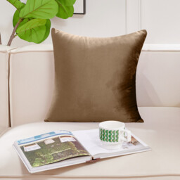 Deconovo Dutch Velvet cushion cover brown color 50*50cm 1pc - thumbnail 2