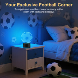 Vivreal 3D LED Illusion Football Night Light with Remote 16 Color with Acrylic Flat & ABS Base & USB Charger, New Year Sale , Top gift picks - thumbnail 6
