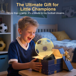 Vivreal 3D LED Illusion Football Night Light with Remote 16 Color with Acrylic Flat & ABS Base & USB Charger, New Year Sale , Top gift picks - thumbnail 2