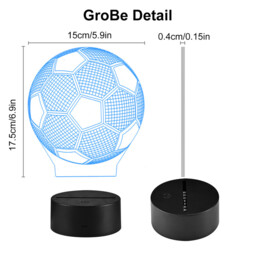 Vivreal 3D LED Illusion Football Night Light with Remote 16 Color with Acrylic Flat & ABS Base & USB Charger, New Year Sale , Top gift picks - thumbnail 4