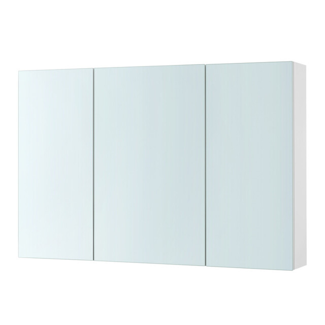 JOYFURNOS Wall Cabinet with Mirror, 3-Door Storage Unit, Bathroom Mirror Cabinet, 15 x 90 x 60 cm, with Adjustable Shelf, Modern, White - image 1