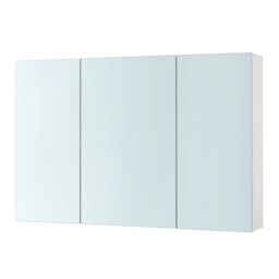 JOYFURNOS Wall Cabinet with Mirror, 3-Door Storage Unit, Bathroom Mirror Cabinet, 15 x 90 x 60 cm, with Adjustable Shelf, Modern, White - thumbnail 1