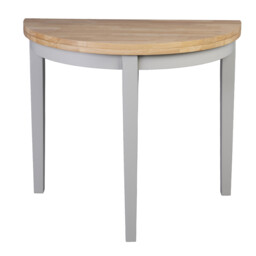 Dining & Console Table Altona Round/Half Moon Extendable Grey/Oak D:90cm - thumbnail 5