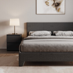 Vida Designs Bed Frame Victoria Linen Dark Grey King - thumbnail 2