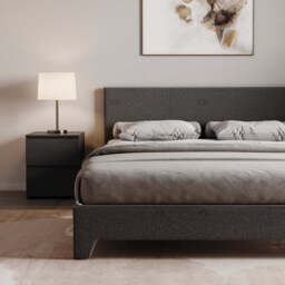 Vida Designs Bed Frame Victoria Linen Dark Grey King - thumbnail 7