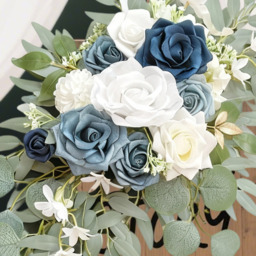 Wei's Moment Dusty Blue Flower for Wedding Welcome Signs Decorations, Artificial Wedding Arch Flowers for Wedding Ceremony (Set of 2) - thumbnail 1