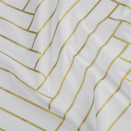 Croydex Shower Curtain Art Deco Proseal® White/Gold 180x180cm - thumbnail 3