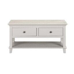 Coffee Table Provence 2 Drawers Rustic Pine White - thumbnail 2