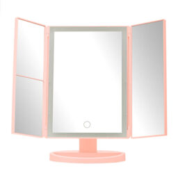 Premier Housewares Beauty Mirror Cassini Tri Fold LED - Pink