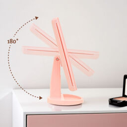 Premier Housewares Beauty Mirror Cassini Tri Fold LED - Pink - thumbnail 6