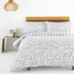 Furn Duvet Cover Set Skandi Woodland Grey Single