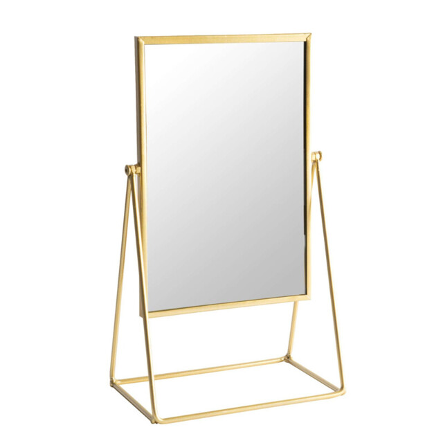 Harbour Housewares Metallic Frame Table Vanity Mirror Adjustable - 22 x 39cm - Gold - image 1