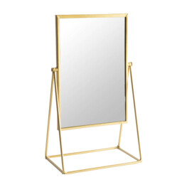 Harbour Housewares Metallic Frame Table Vanity Mirror Adjustable - 22 x 39cm - Gold - thumbnail 1