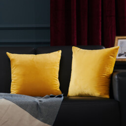 Deconovo Dutch Velvet Fabric Cushion Cover, Yellow, 45×45 cm, Pack of 1 - thumbnail 2
