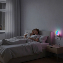 Remote control RGB night light with 13 colors, SMD LED 0.5W 110-220V, ABS+ metal, bedroom timer function for children's room - thumbnail 6