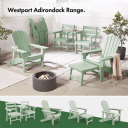 Vonhaus Westport Adirondack Static Chair - Green - thumbnail 6