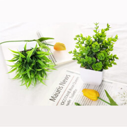 3Pcs 6.69in/17cm Artificial Plant Flowerpot Artificial Plastic Eucalyptus Plant Wheat Grass Shrub Plant Indoor Desk Coffee Table Bathroom Bedroom Home Decoration - thumbnail 5