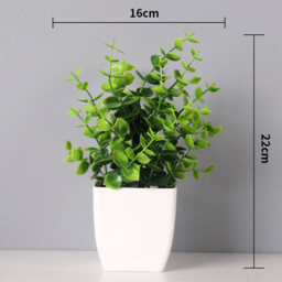 3Pcs 6.69in/17cm Artificial Plant Flowerpot Artificial Plastic Eucalyptus Plant Wheat Grass Shrub Plant Indoor Desk Coffee Table Bathroom Bedroom Home Decoration - thumbnail 4