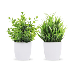 3Pcs 6.69in/17cm Artificial Plant Flowerpot Artificial Plastic Eucalyptus Plant Wheat Grass Shrub Plant Indoor Desk Coffee Table Bathroom Bedroom Home Decoration - thumbnail 2