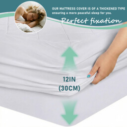 LeBonsoir Protectors Toppers， Bedding Quilted Microfibre Mattress Topper and Mattress Protector with Stretch Surround Height up to 30 cm，machine-washable， Fitted Sheet， White， 140 x 200cm - thumbnail 7