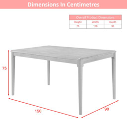 Dining Table Orlando Rectangle Oak W: 90 x L: 150cm - thumbnail 2