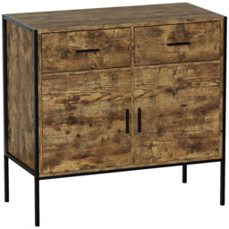 Vida Designs Sideboard Brooklyn 2 Doors 2 Drawers Rustic Brown/Black - thumbnail 6