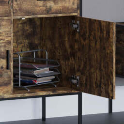 Vida Designs Sideboard Brooklyn 2 Doors 2 Drawers Rustic Brown/Black - thumbnail 2