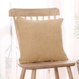 Deconovo faux linen cushion cover orange color 45*45cm 1pc - thumbnail 7