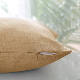 Deconovo faux linen cushion cover orange color 45*45cm 1pc - thumbnail 4