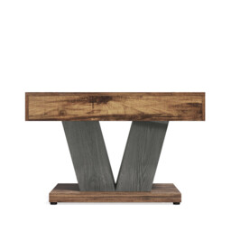 LANTINE 80cm Coffee Table, Wood Center Table for Living Room, Square Modern Cocktail Tea Accent Table, Rustic Brown & Black - thumbnail 2