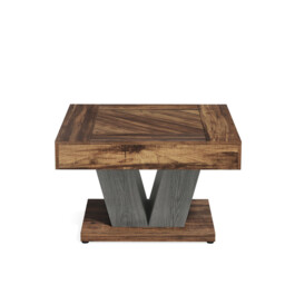 LANTINE 80cm Coffee Table, Wood Center Table for Living Room, Square Modern Cocktail Tea Accent Table, Rustic Brown & Black - thumbnail 4