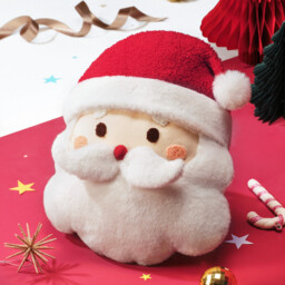 Ashler Santa Claus Christmas Pillow, Santa Shaped 3D Plush Throw Pillow, Cute Beard Decorative Cushion for Couch, Chair, Bed, 16x13.5 Inches, Red - thumbnail 4