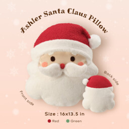 Ashler Santa Claus Christmas Pillow, Santa Shaped 3D Plush Throw Pillow, Cute Beard Decorative Cushion for Couch, Chair, Bed, 16x13.5 Inches, Red - thumbnail 3