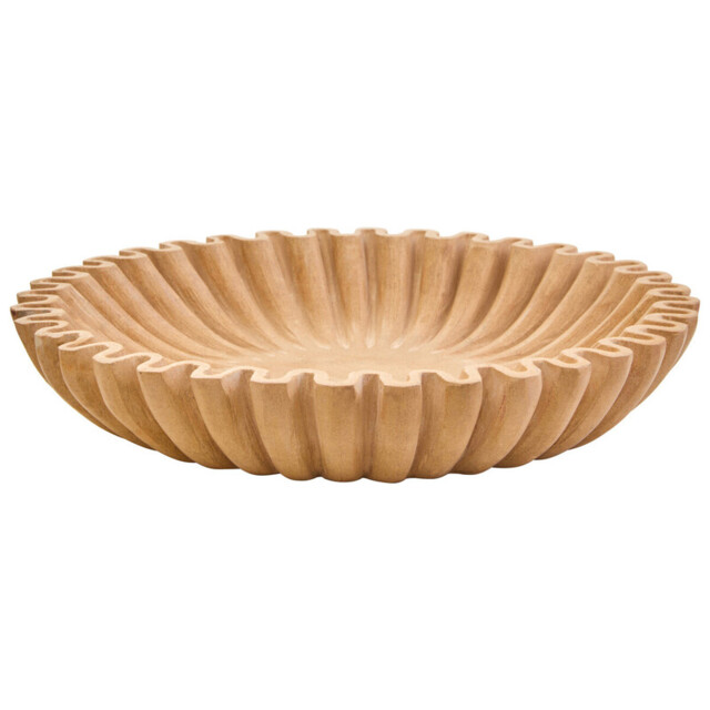 Fifty Five South Decorative Bowl Savio Fluted Marble Ochre Large - image 1