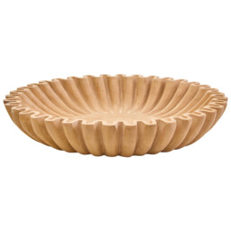 Fifty Five South Decorative Bowl Savio Fluted Marble Ochre Large - thumbnail 1
