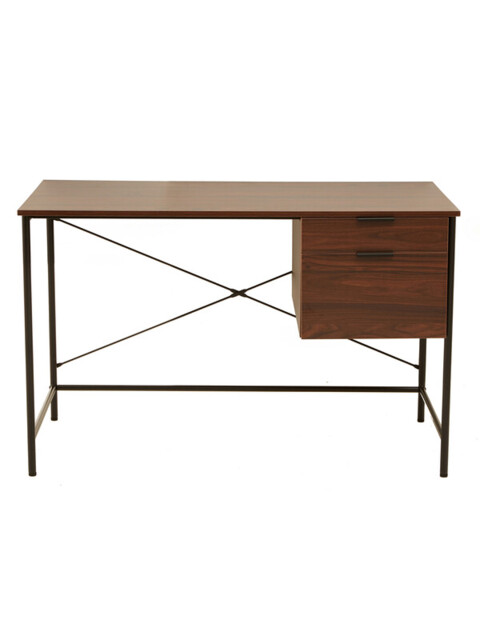 Interiors by Premier Desk Bradury 2 Drawers Walnut/Black - image 1